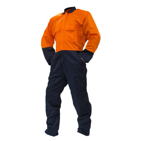 240gsm Polycotton DO Orange/Navy Overalls