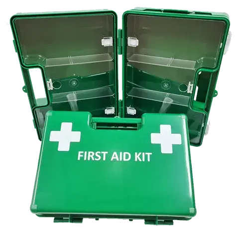 First Aid Box green plastic X-Large Wall Mount empty