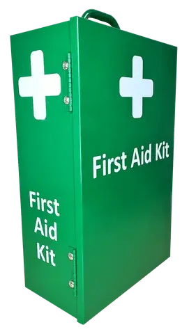 Metal First Aid Box green Portrait Large empty