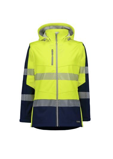 Womens Streetworx 2 In 1 Stretch Softshell Jacket Yellow Navy