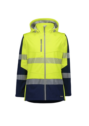 Womens Streetworx 2 In 1 Stretch Softshell Jacket Yellow Navy