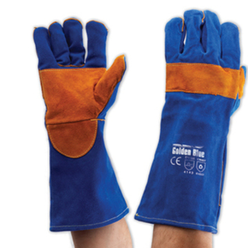 Pyromate Blue Heeler Welding Gloves Blue & Gold Kevlar