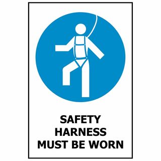 Safety Harness Must Be Worn 340x240mm