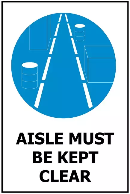 Aisle Must Be Kept Clear 340x240mm