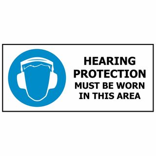 Hearing Protection Must Be Worn 450x200mm