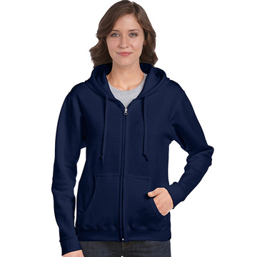 Semi fitted Ladies Full Zip Hooded Sweatshirt