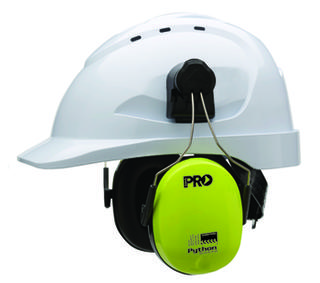 Earmuff Python Slimline Hi Vis Hard Hat