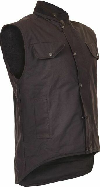 Caution Oilskin Sleeveless Vest Brown