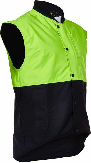 Caution Oilskin D/O Sleeveless Vest Fluoro Yellow Brown