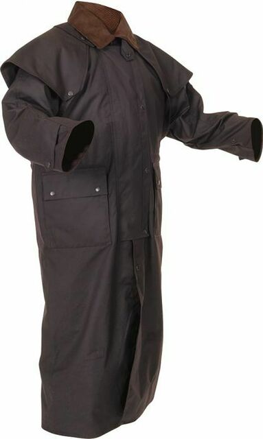 Caution Oilskin Long Riding Coat Brown