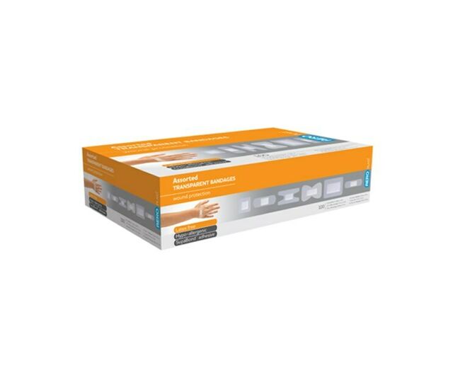 Transparent Plasters Assorted Shapes Box/100