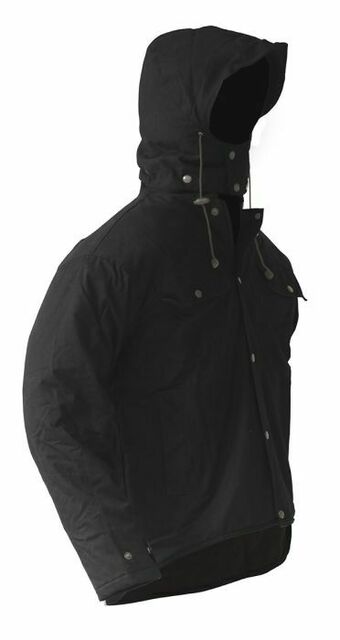 Caution Hooded Oilskin Jacket