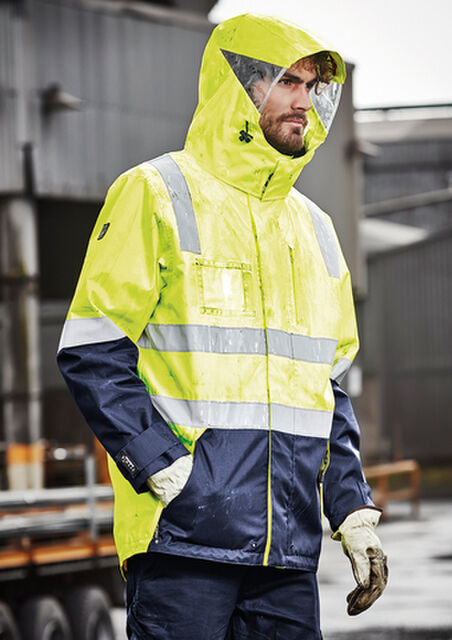 Men Hi Vis 4 In 1 Waterproof Jacket