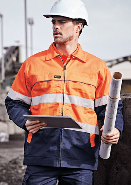 Men Hi Vis Cotton Drill Jacket