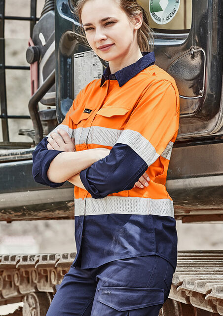 Women Rugged Cooling Hi Vis Taped Long Sleeve Shirt