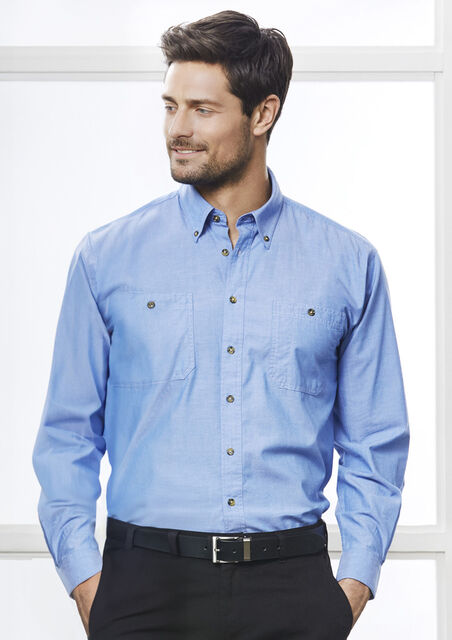 Men Chambray Long Sleeve Shirt