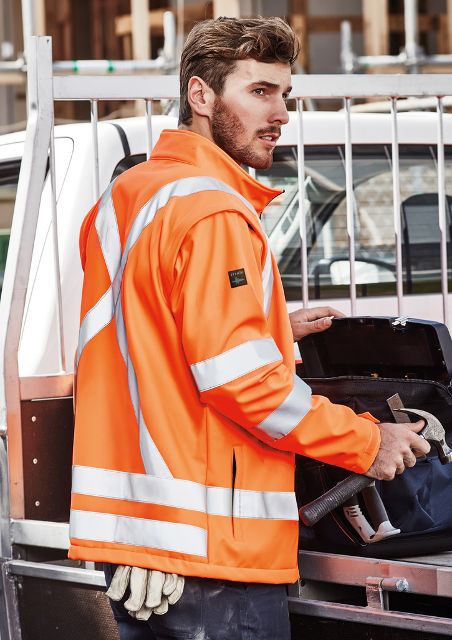 Unisex Hi Vis X Back 2 In 1 Softshell Jacket