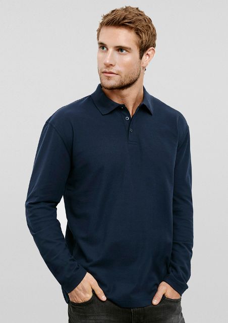 Mens Crew Long Sleeve Polo