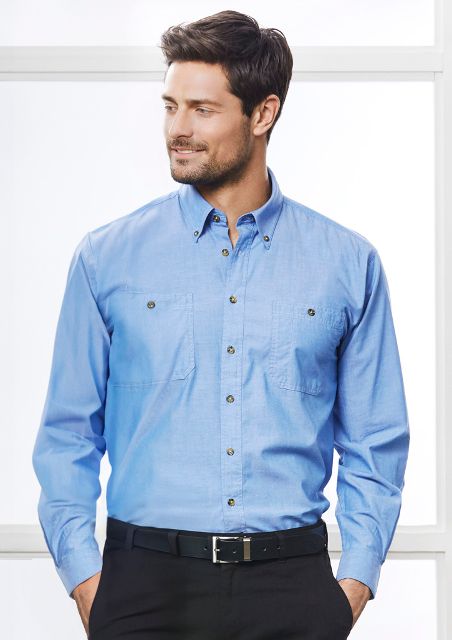 Men Chambray Long Sleeve Shirt